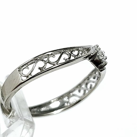 10K Gold Diamond filigree Ring sz 4.5 - Picture 4 of 11